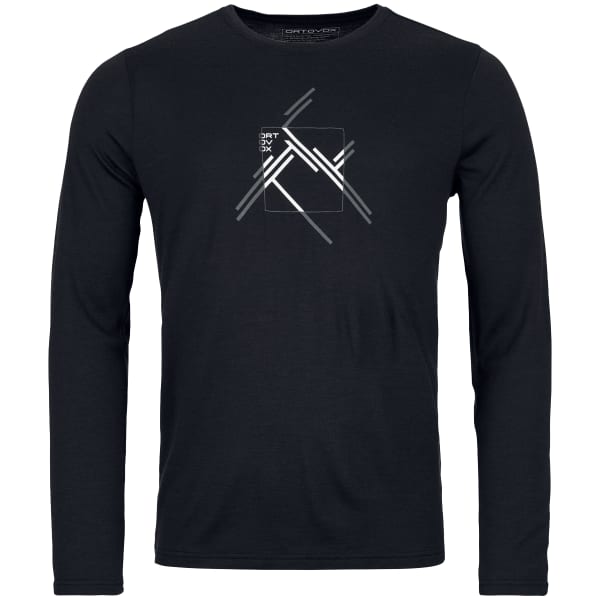 T-shirt thermique ORTOVOX 185 MERINO MTN CUTOUT LS BLACK RAVEN