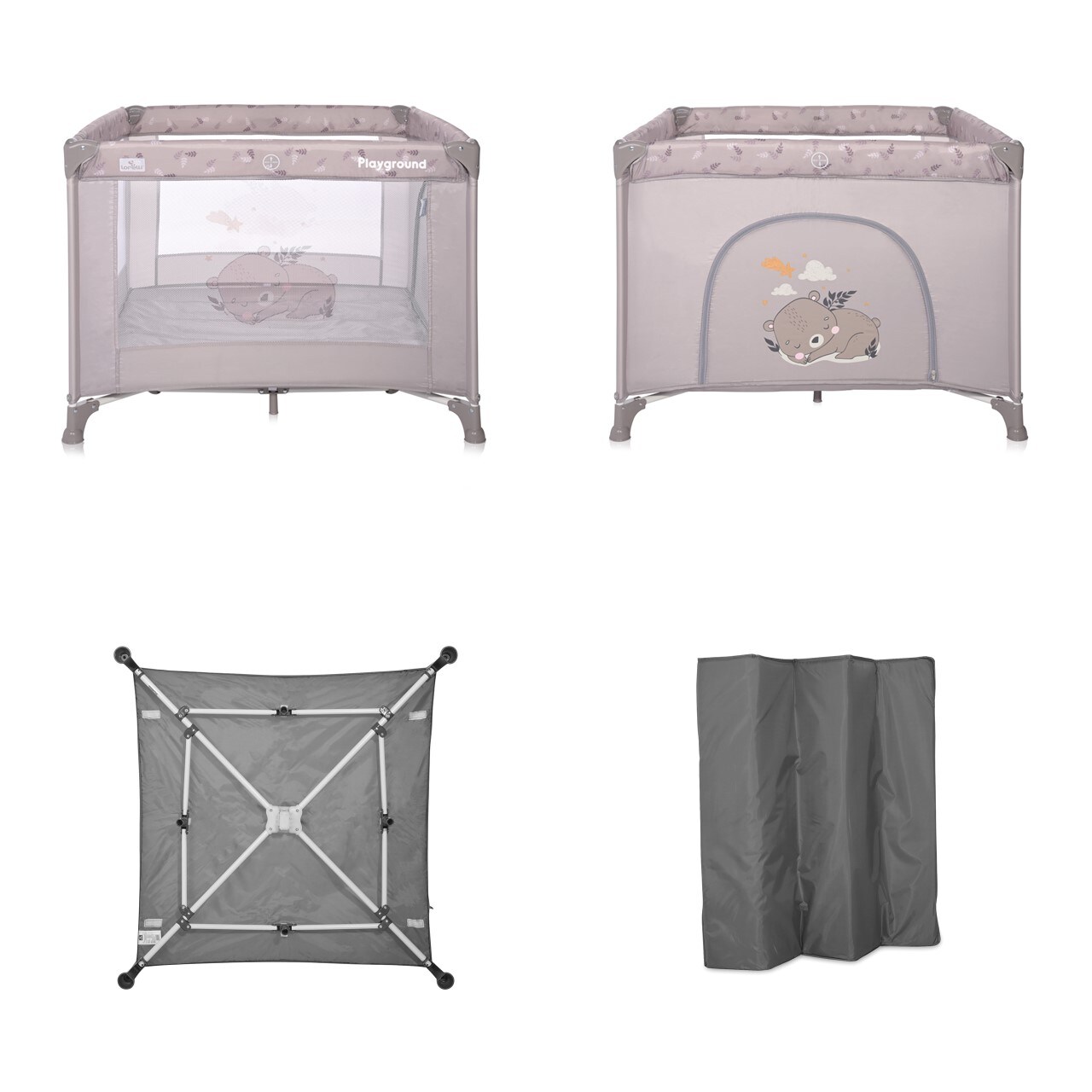Lorelli Reiselaufstall Playground faltbar seitliche Öffnung Matratze Tragetasche beige