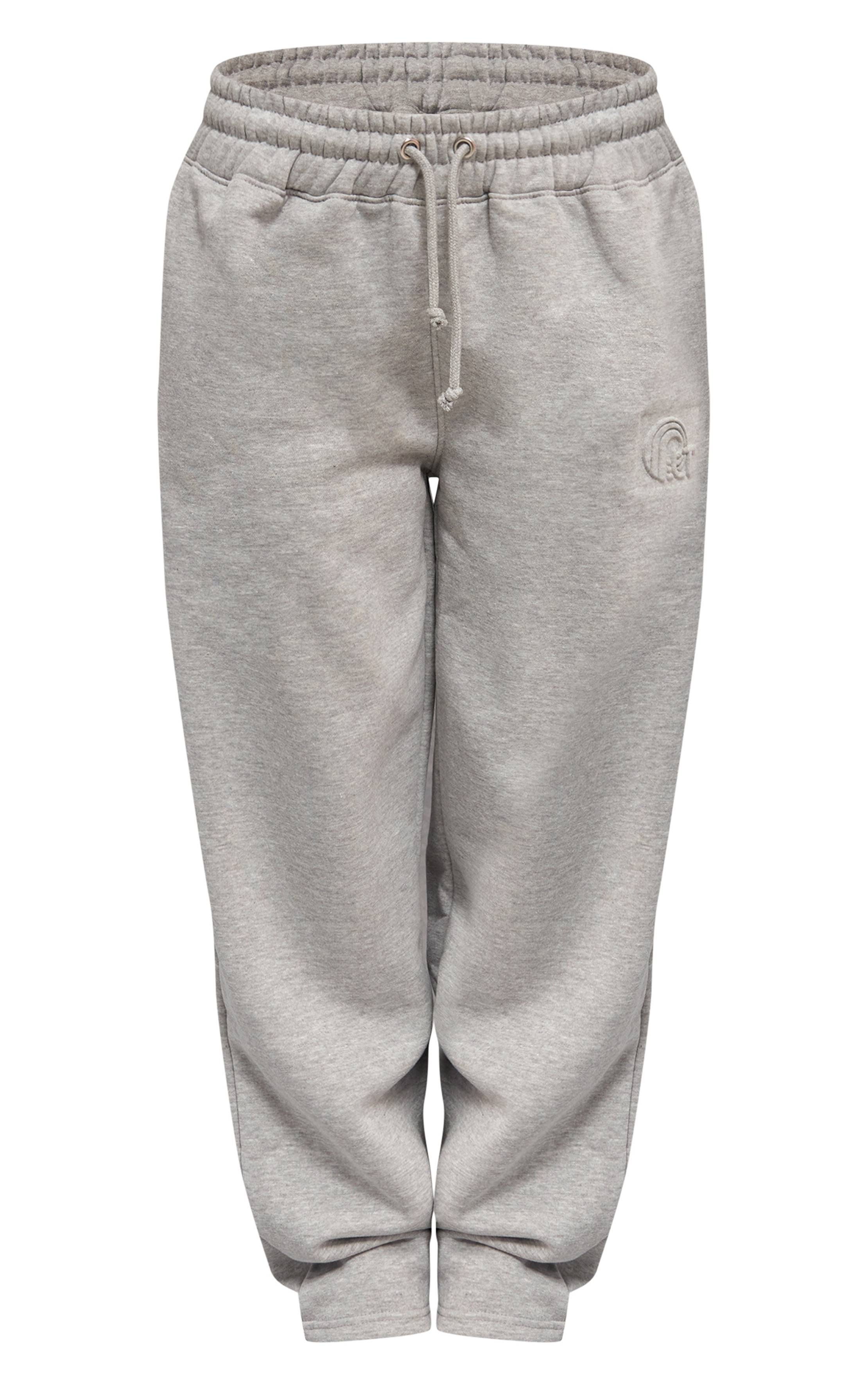 Gris Chiné Jogging À Cordon Avec Motif En Relief