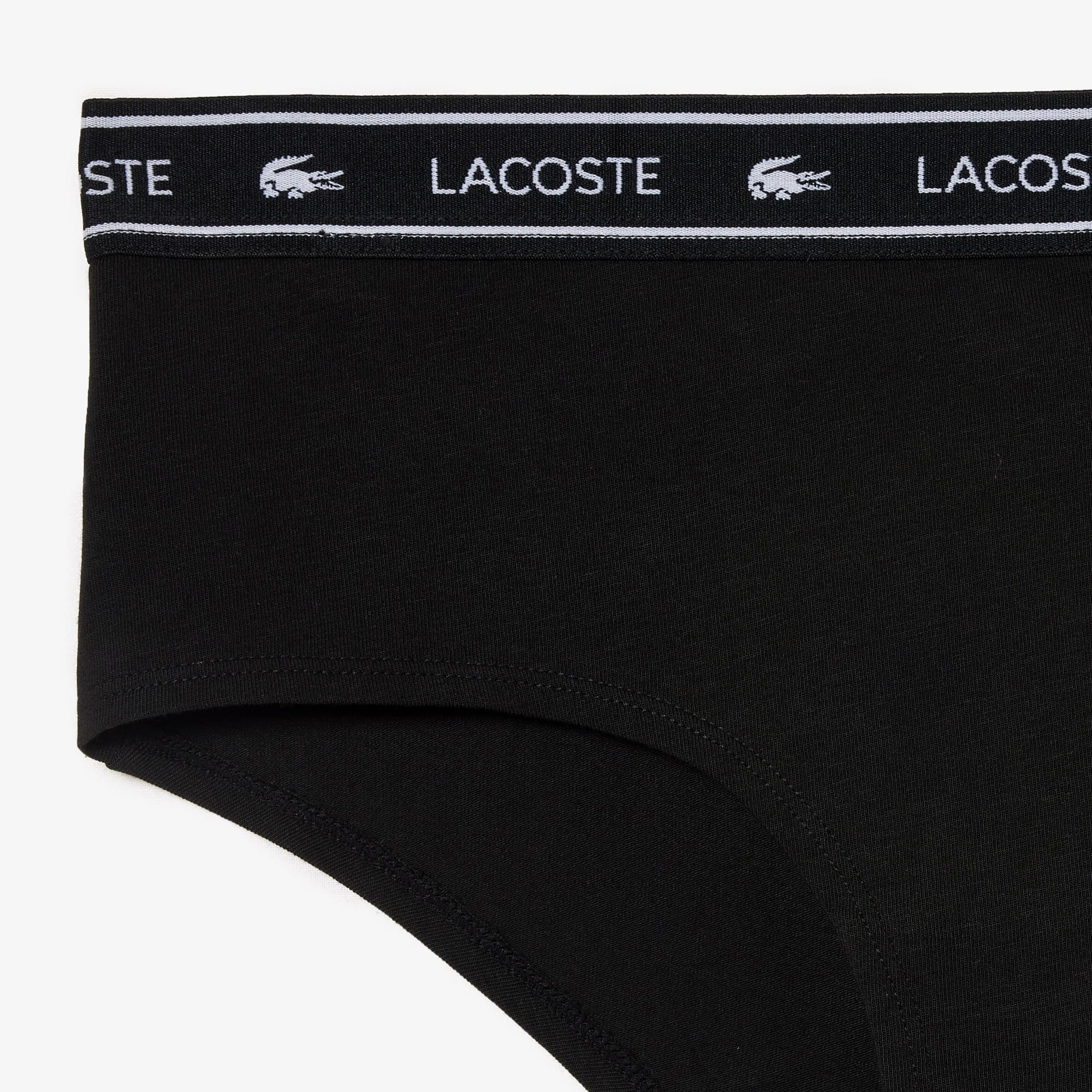 Shorty avec ceinture siglée en coton stretch Culottes & bas - Noir - Lacoste - Femme