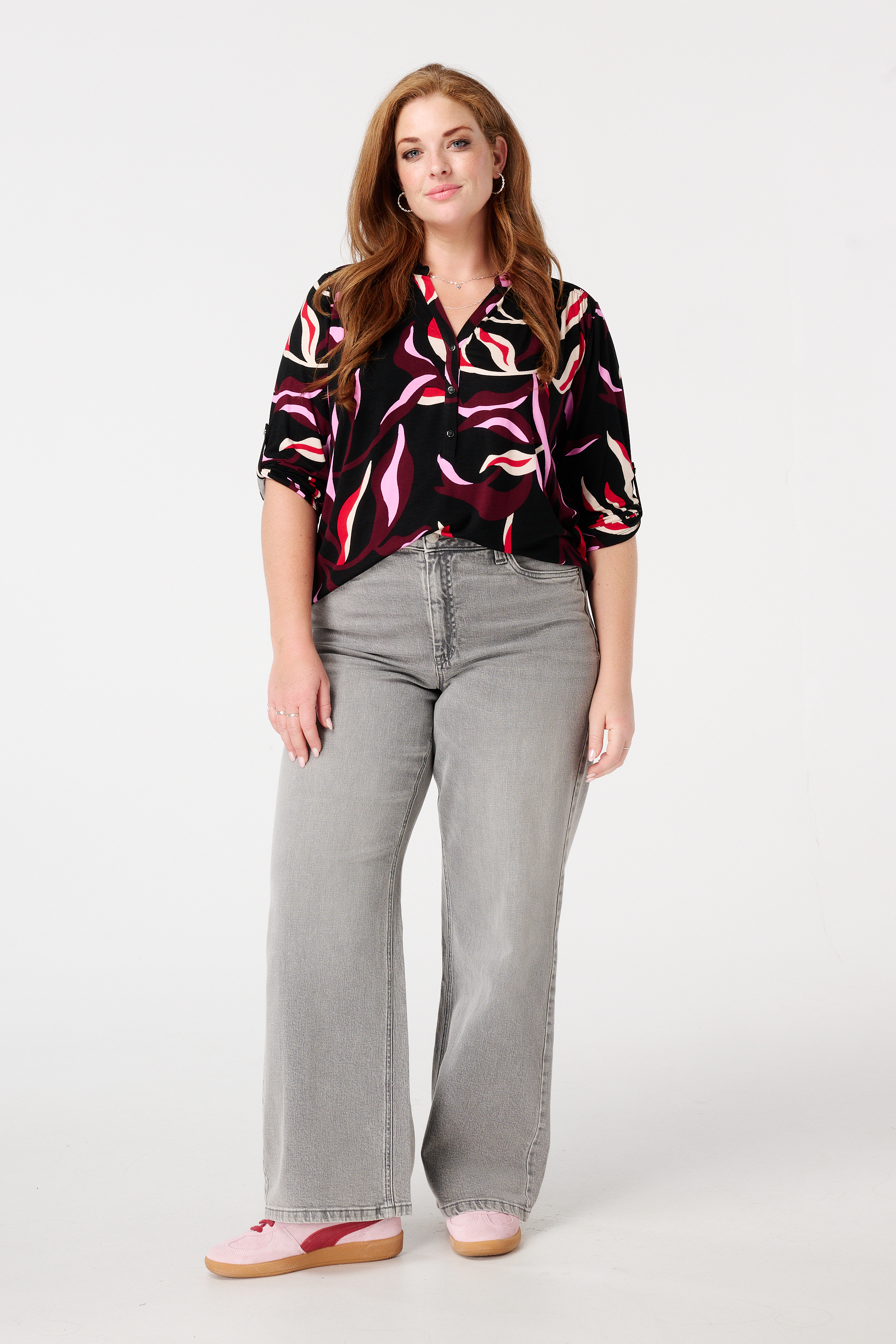 Jersey top met print Multi Pink