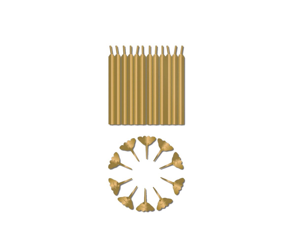 Gouden Kaarsjes Houder 6cm 12st