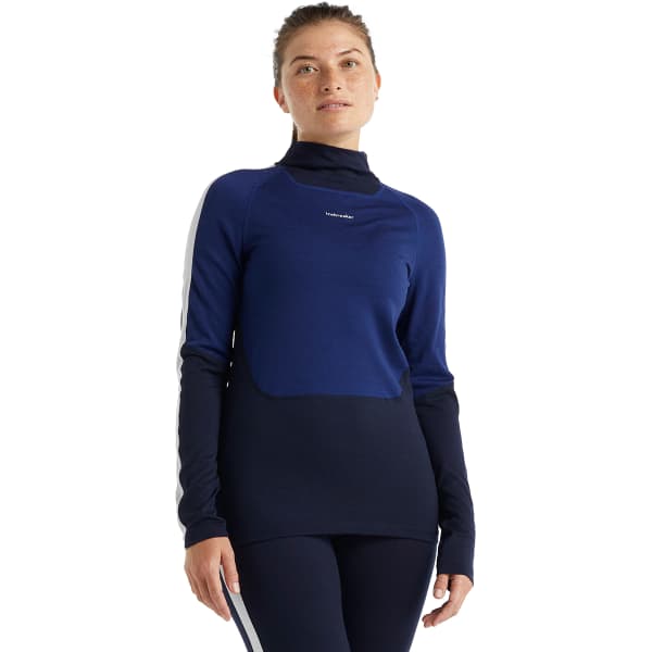 T-shirt thermique ICEBREAKER W 200 SONEBULA LS HIGH NECK MIDNIGHT NAVY/ROYAL NAVY/SNOW/CB
