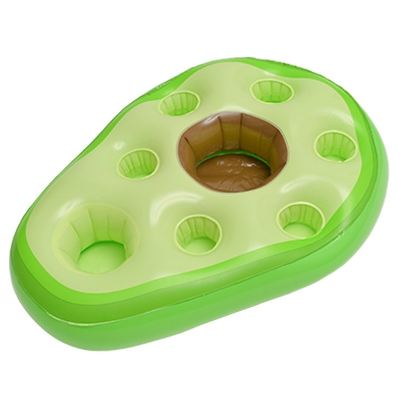(50x70cm) Aufblasbarer Becherhalter Getränke Kühler Schwimmender Flaschen Dosenhalter mit Eisfach - Avocado