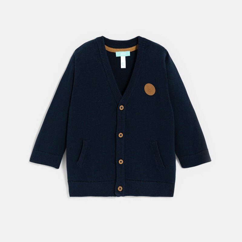 Gilet maille tricot bleu bébé garçon Bleu