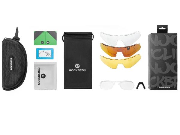 RockBros Polarized Cykelbriller, 4 Linser