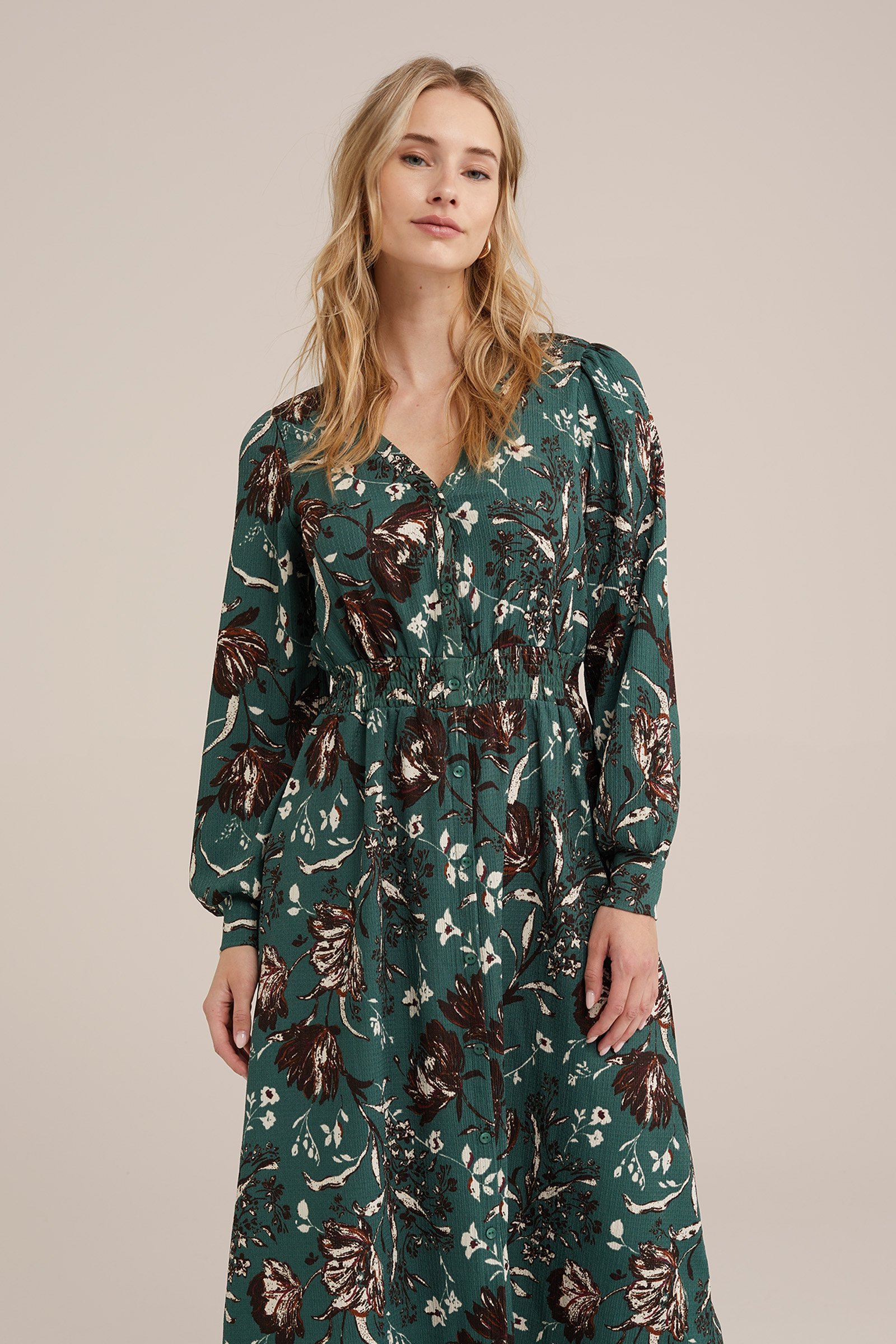jurk met dessin WE Fashion Groen