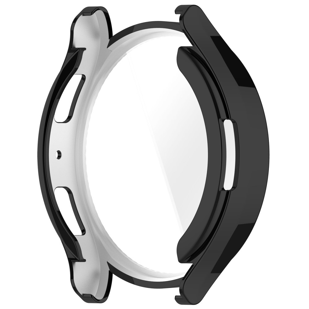 Samsung Galaxy Watch 6 (40mm) Galvanisierte Gummi Bumper Hülle mit Schutzfolie - Schwarz