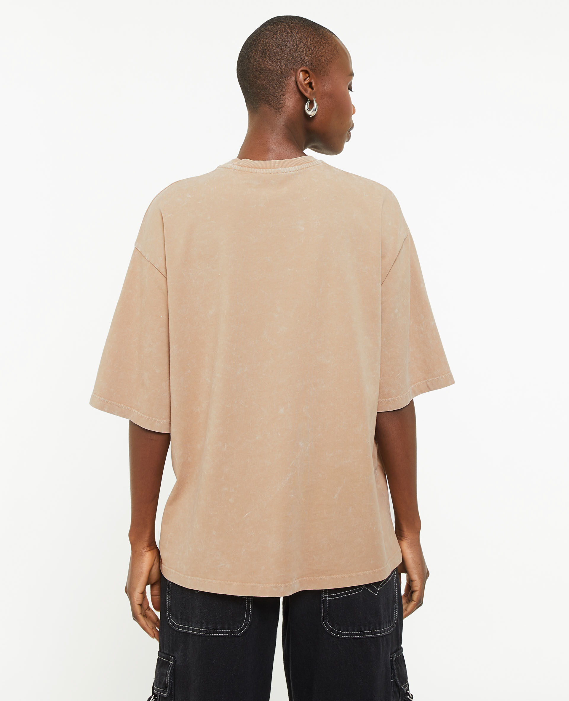 T-shirt oversize avec imprimé - Taupe