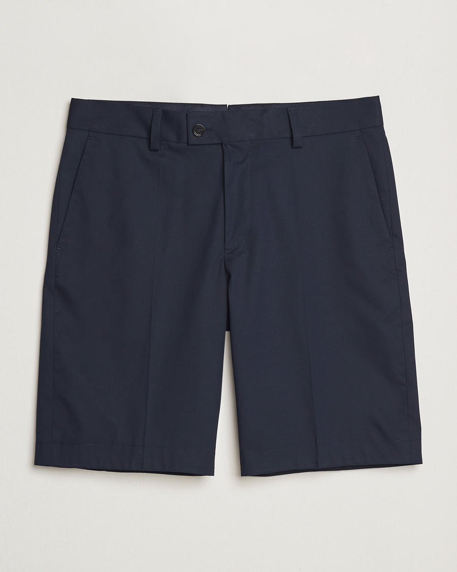 BOSS CAMEL Peet Cotton Pleated Shorts Dark Blue