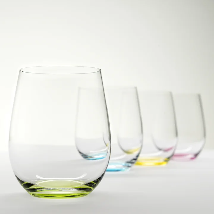 Riedel - O Wine Happy O Wasserglas 320 ml, transparent / mehrfarben (4er-Set)