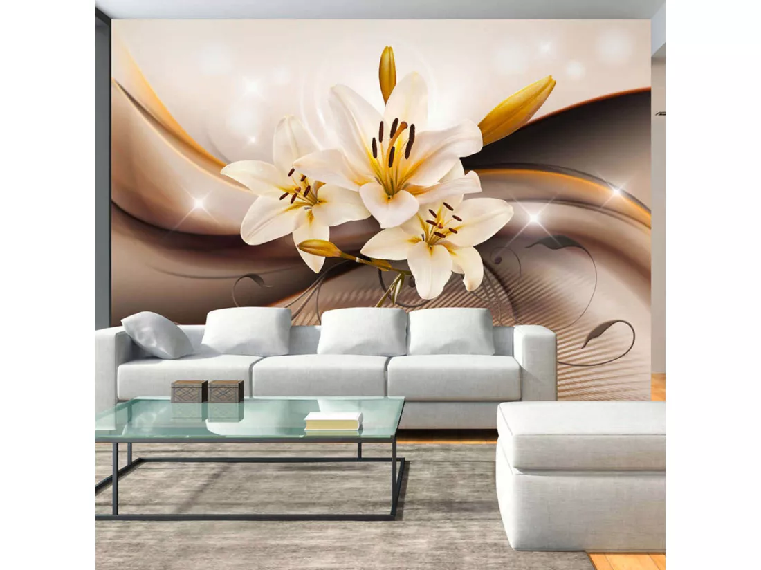 Papier peint lys d'or - 350 x 245 cm
