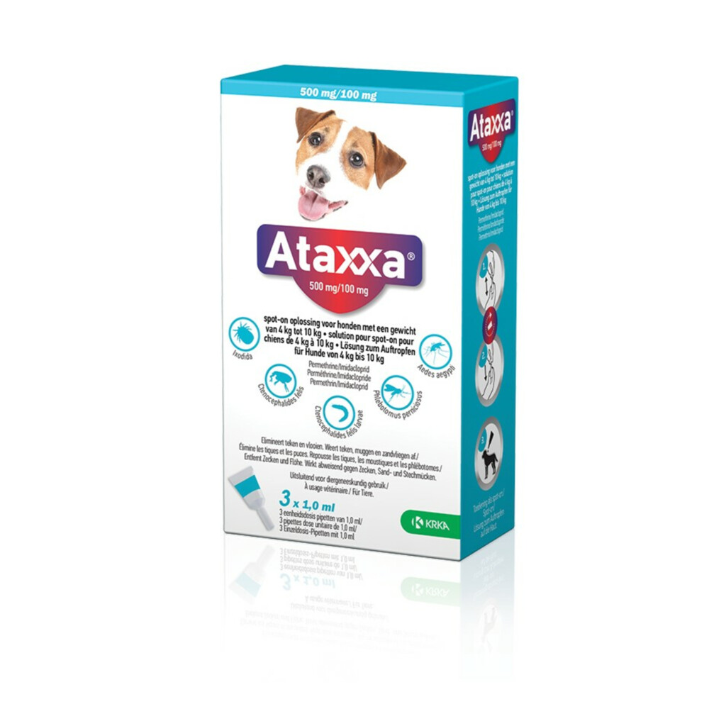 Ataxxa Spot On Anti Vlooien en Teken Druppels Hond 4-10 kg3 pipetten