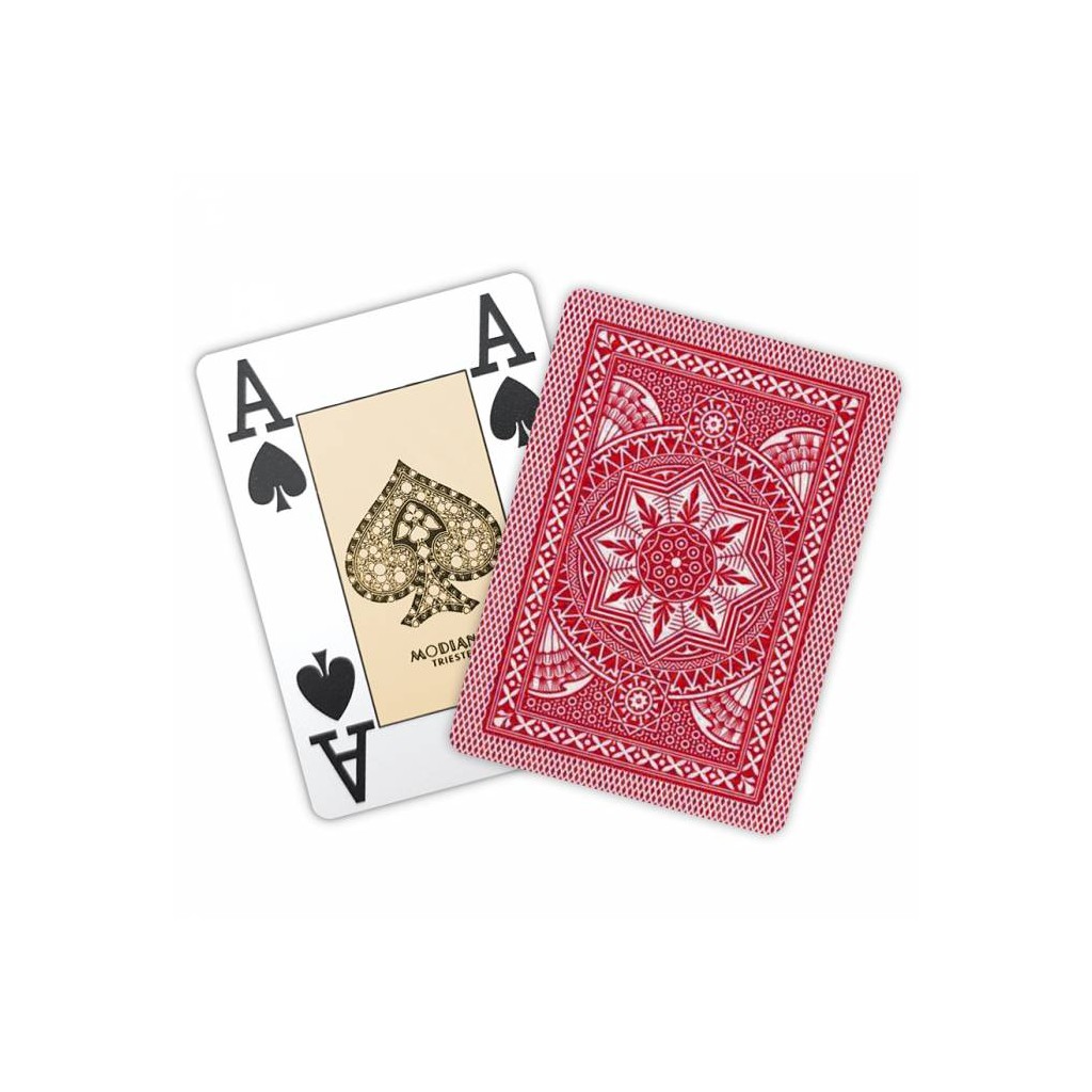 Jeu de 54 cartes Modiano format poker - Rouge