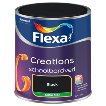Flexa Creations schoolbordverf extra mat true black 1 liter