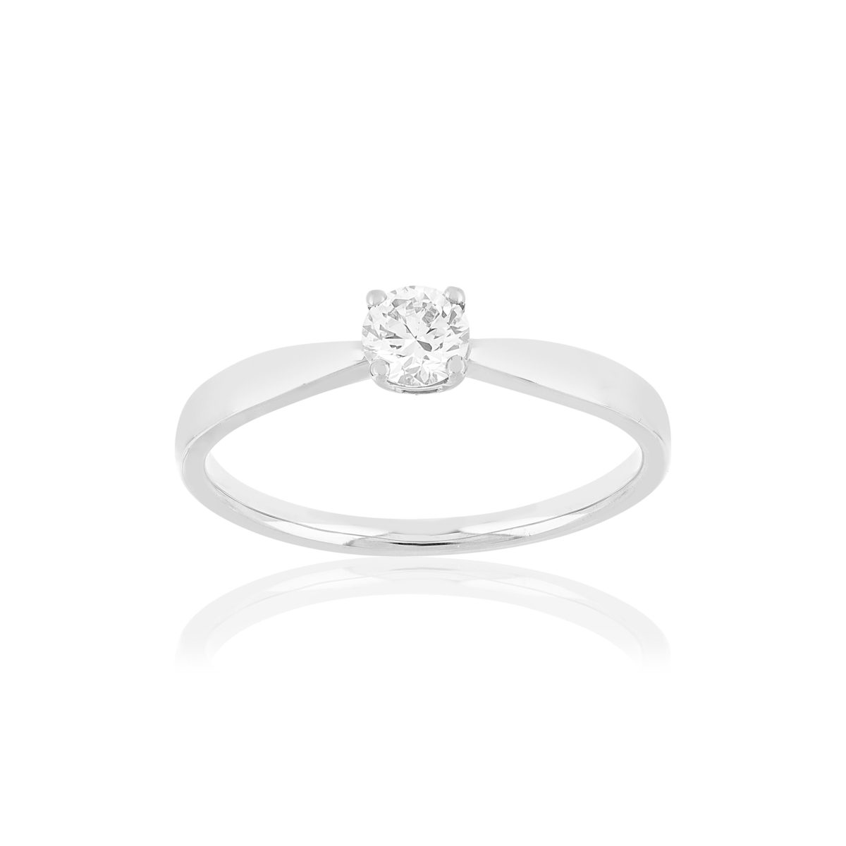 Solitaire or blanc 750 diamant 0.29 carat h/si