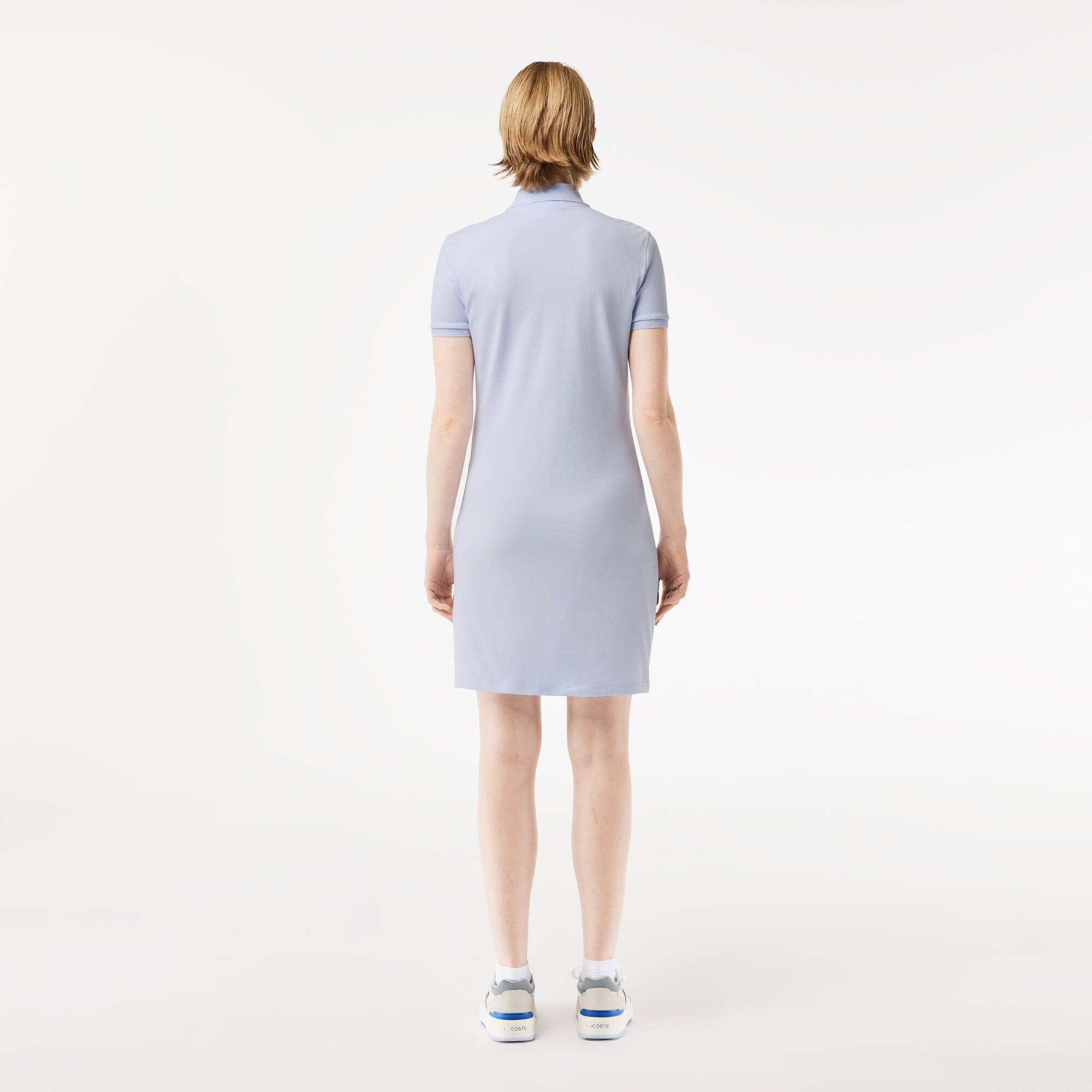 Robe polo en piqué de coton stretch Robes & Jupes - Bleu - Lacoste - Femme
