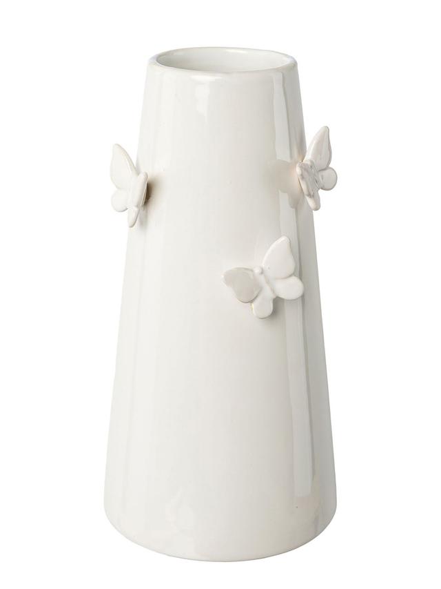 Keramikvase mit Schmetterlingen, 24 cm