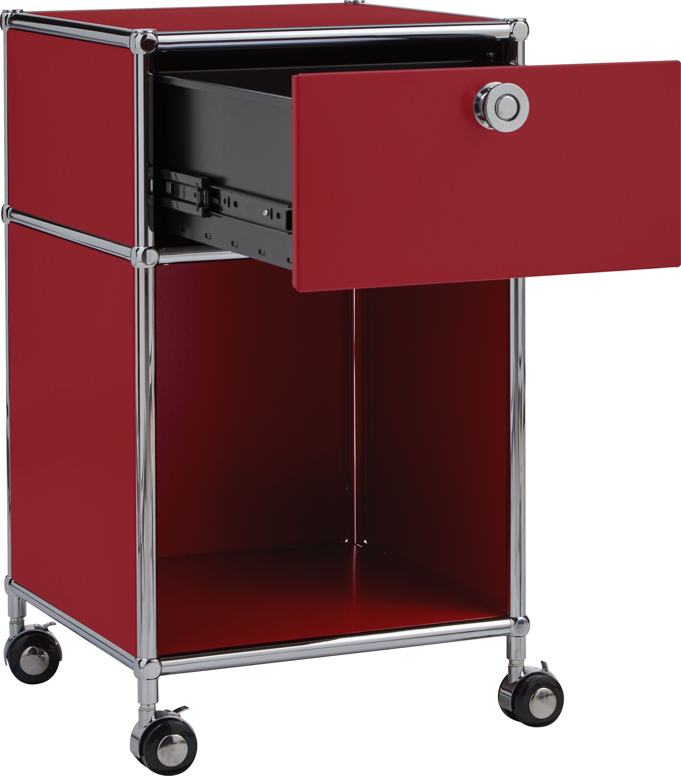 FLEXCUBE Rollcontainer - Rot / B: 40.0 cm x T: 40.0 cm x H: 68.0 cm