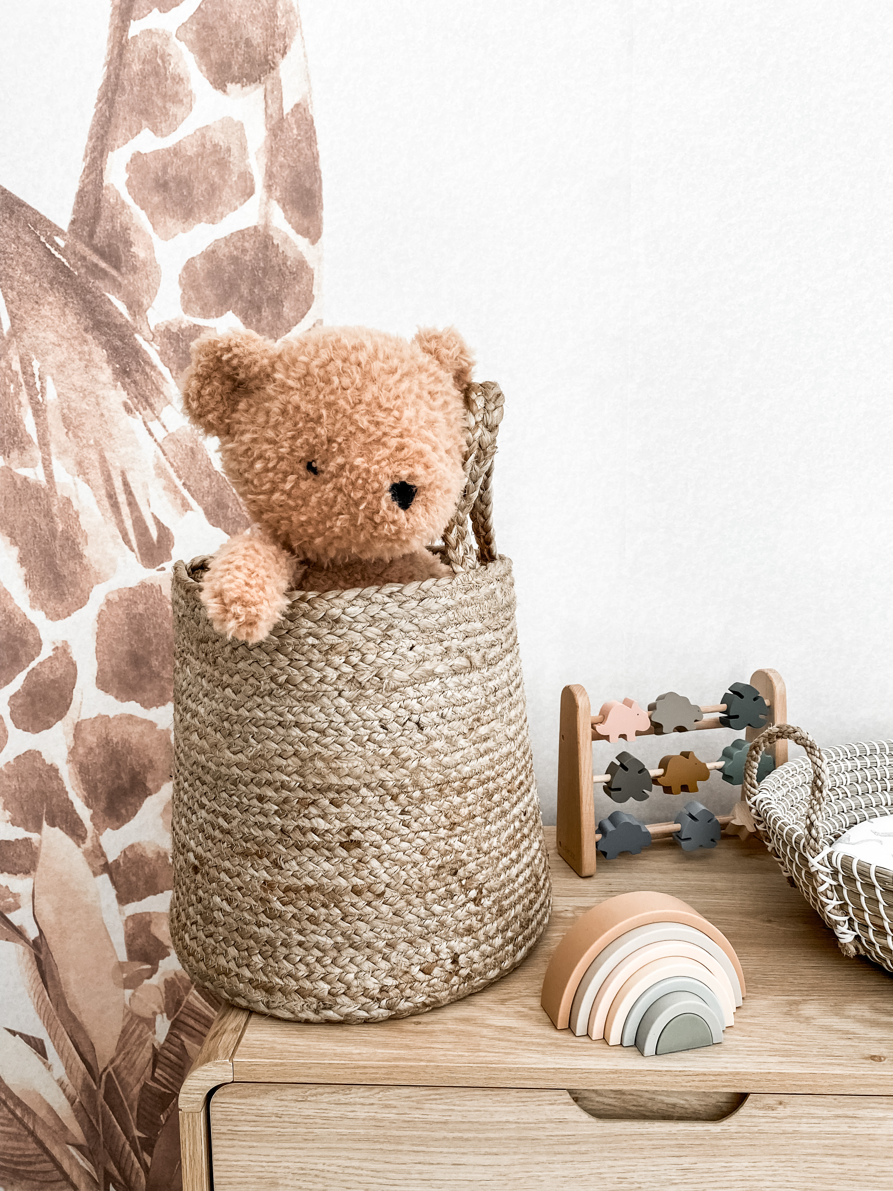 Set van 2 manden KAELLA Jute Zandbeige