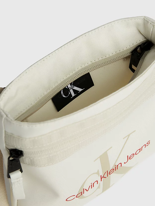 Bolsa de ombro plana com logotipo