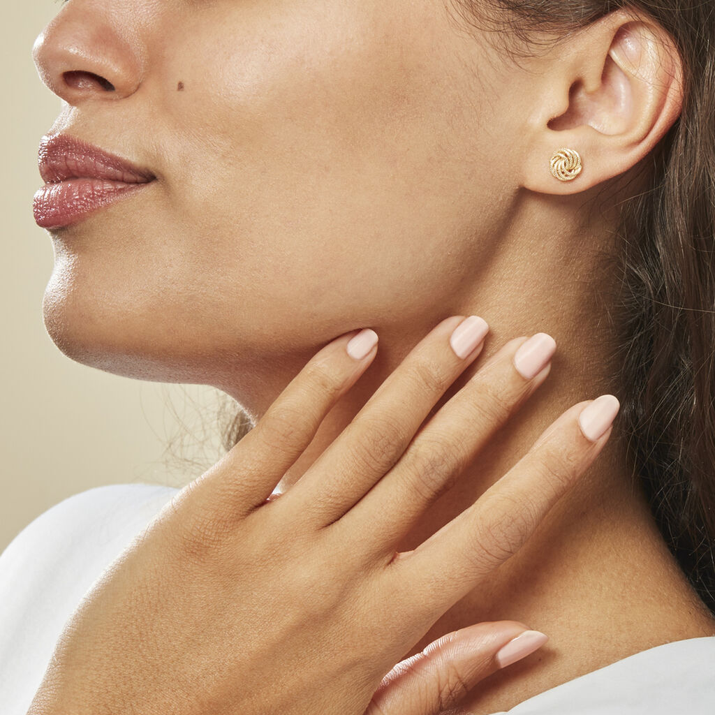 Boucles D'oreilles Puces Ilhame Nid Or Jaune