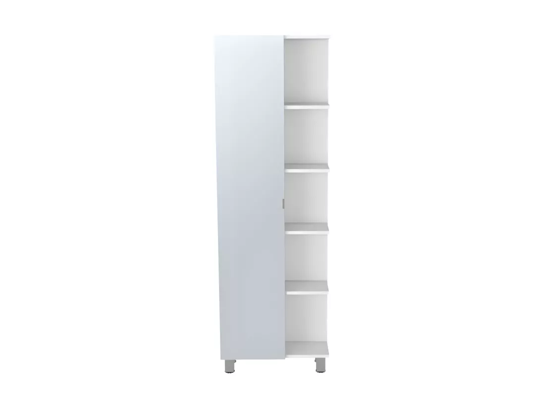 Colonne de salle de bain multifonctionnelle Urano en mélamine, avec miroir, 157.98 cm X 51.18 cm X 21.79 cm , Blanc