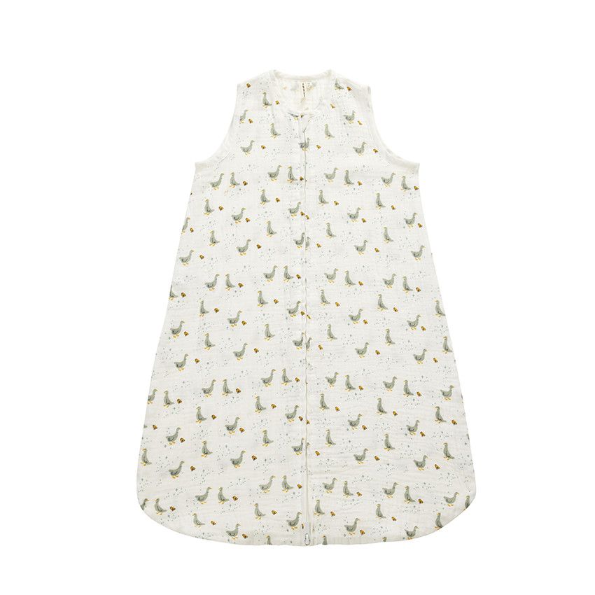 Gigoteuse TOG 1 imprimé oies en gaze de coton - Ecru