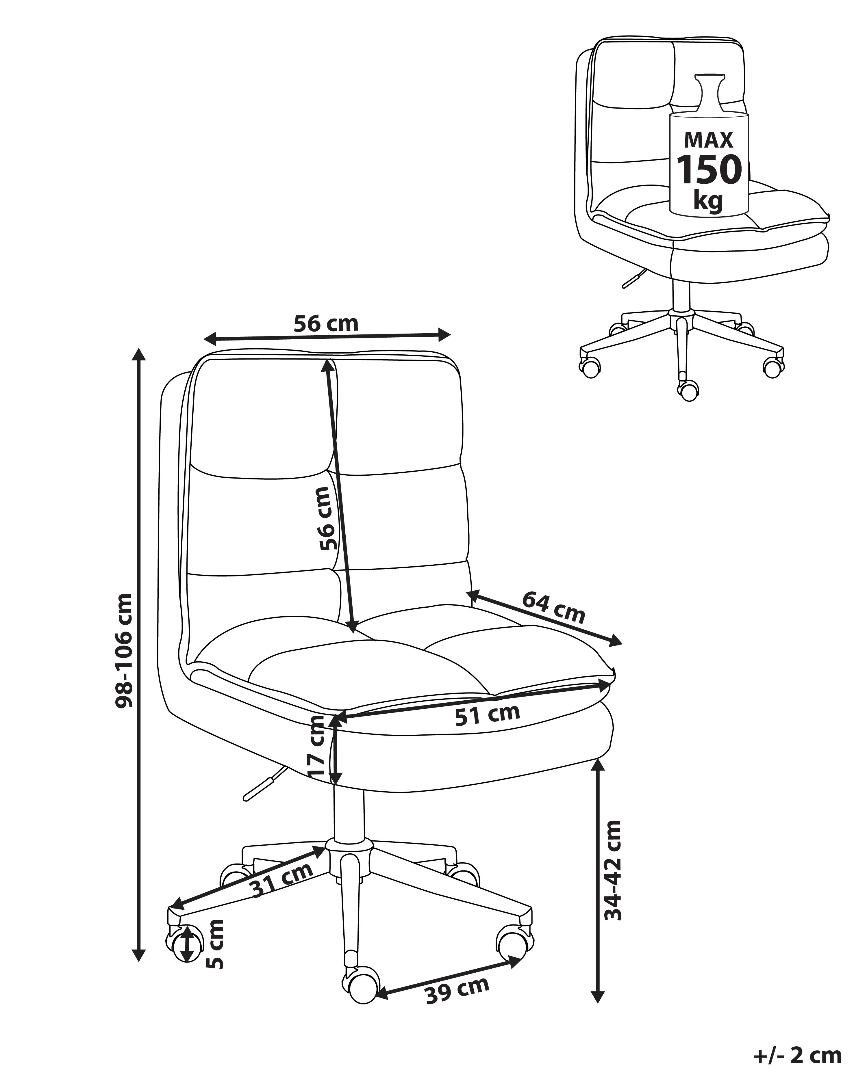 Bureaustoel ADDISON Bouclé Wit