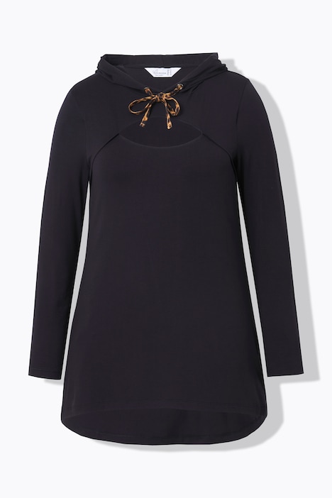 T-Shirt, A-Linie, Kapuze, CutOut