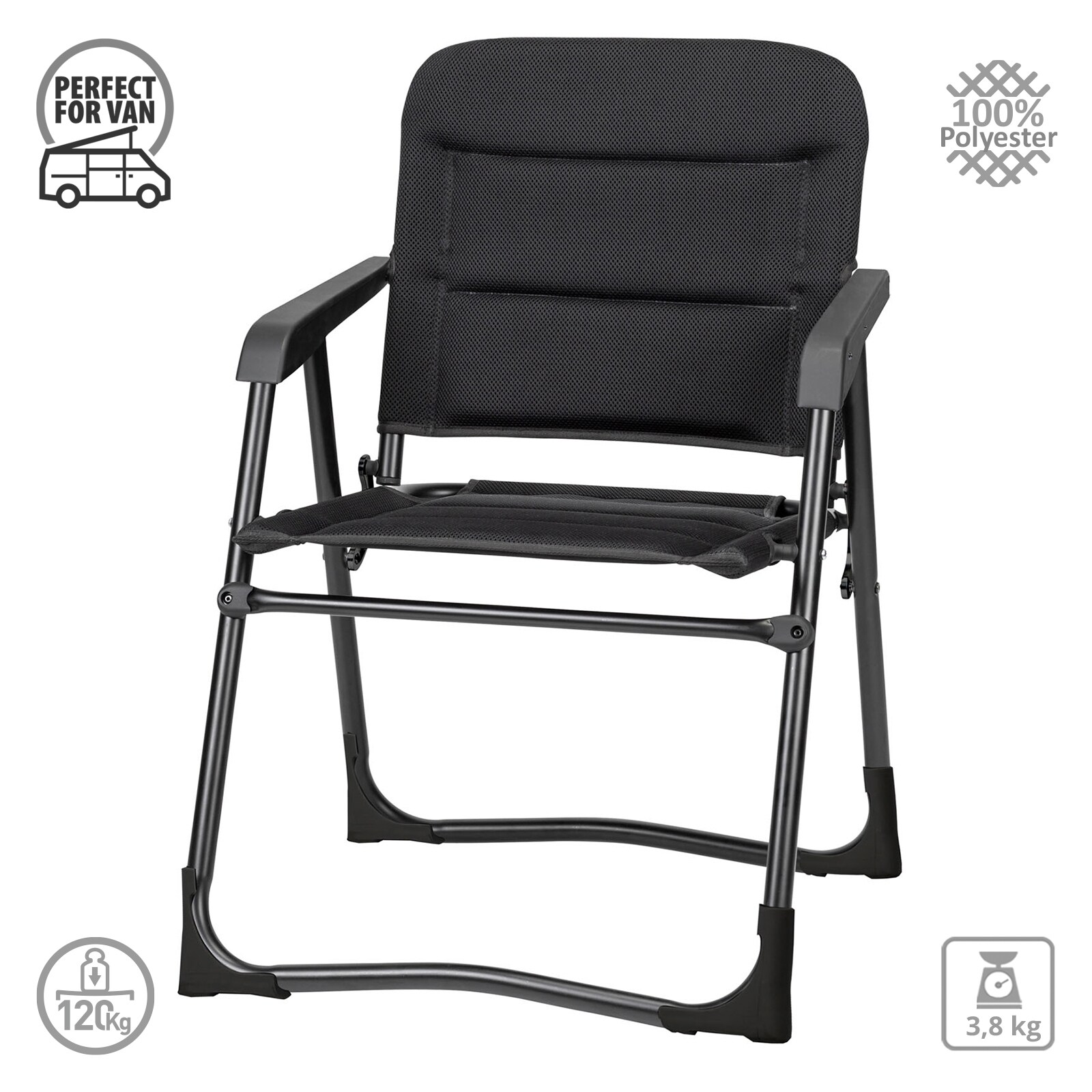 BRUNNER Campingstuhl Aravel Vanchair Klappstuhl Sessel Polster Faltbar Alu 150kg