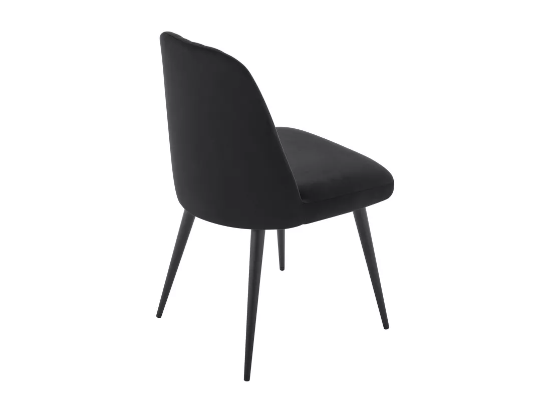 Lot de 2 chaises en velours et métal - Noir - ELEANA