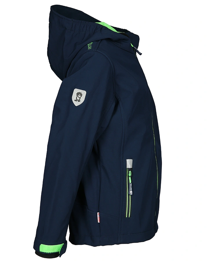 Softshell-JaKids TROLLFJORD in navy/light green