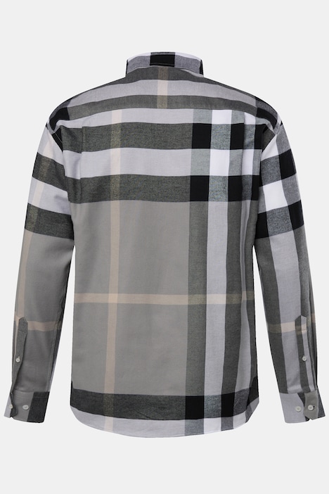 Boston Park Karo-Flanellhemd, Langarm, Buttondown-Kragen, Comfort Fit, bis 8 XL