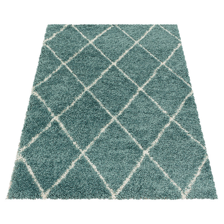 Berber vloerkleed - Agadir Lines Blauw/Creme | Warm