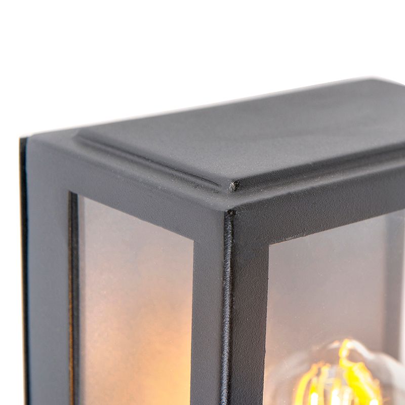 Buiten wandlamp zwart met schemersensor - Rotterdam
