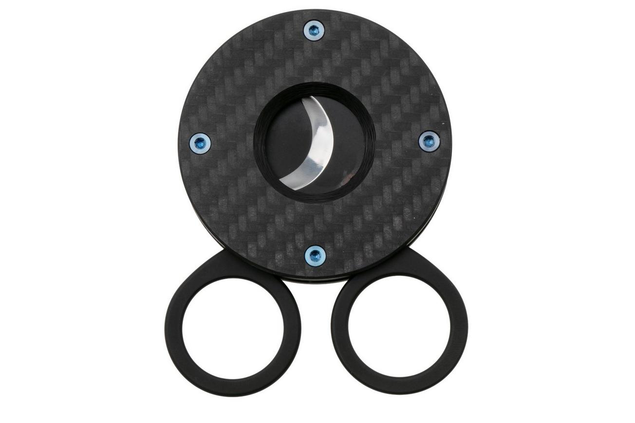 Fox Circle Cigar Cutter 743-3KT, PVD Sandvik 12C27, Twirl Fatcarbon, sigaarknipper