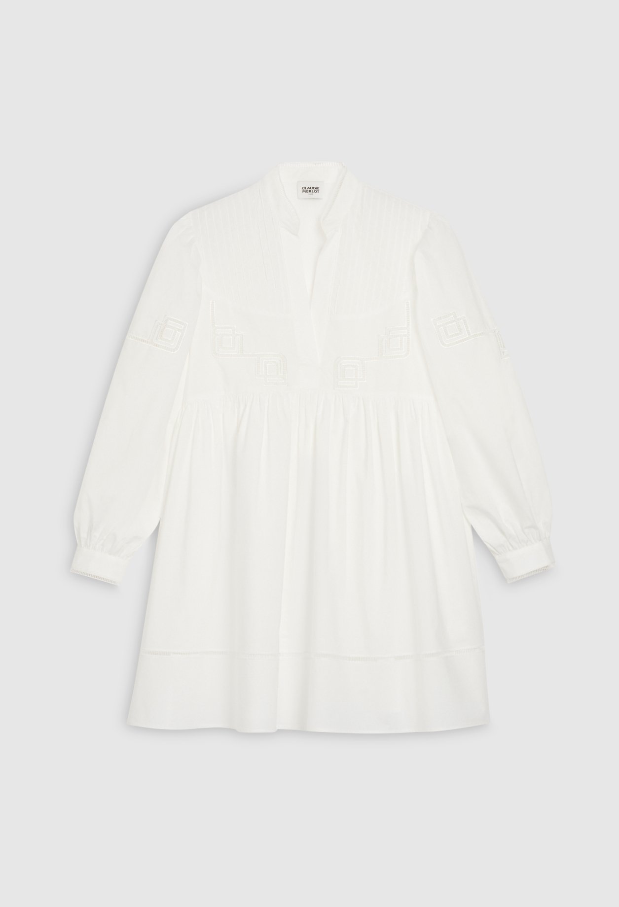 Robe courte coton brode blanc