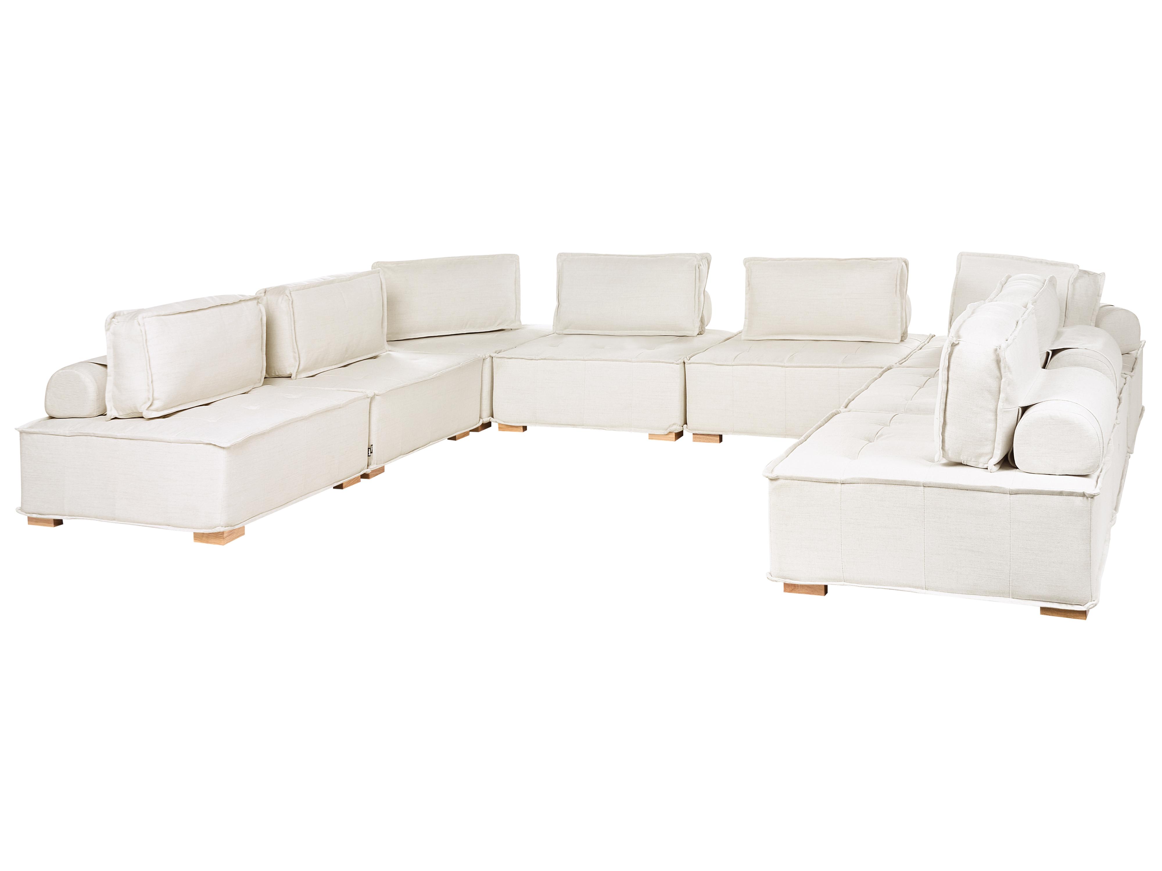 Modulaire U-vormige bank 8-zits TIBRO Stof Gebroken wit