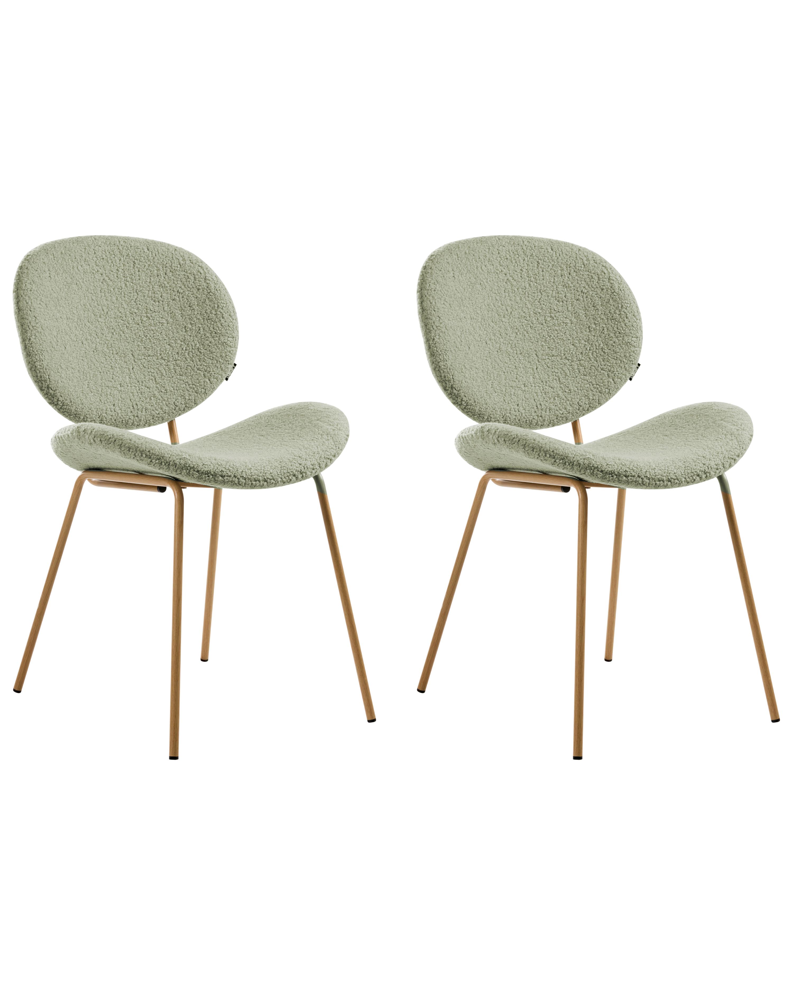 Set van 2 eetkamerstoelen LUANA Bouclé Lichtgroen