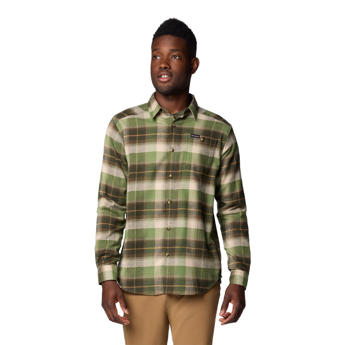 Columbia Cornell Woods Flannel skjorte, herre (Stone Green Classic)