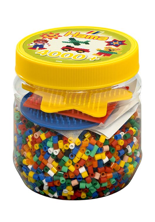 Perler og brett 4000 stk perler/ 3 brett