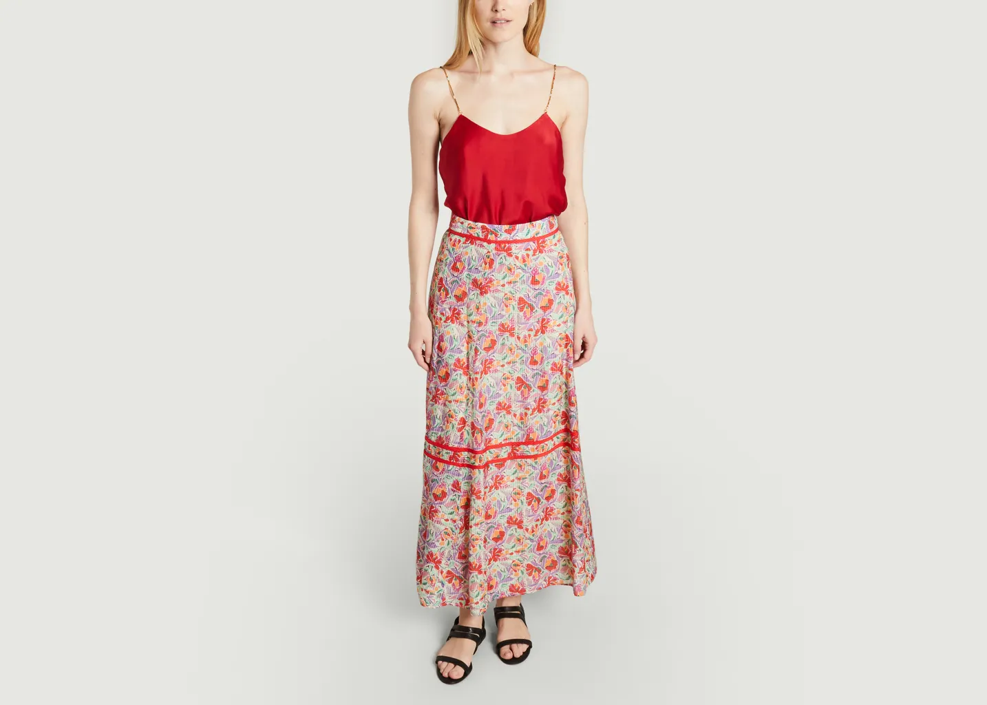 Jupe midi imprimé fleuri Aliya Ba&sh