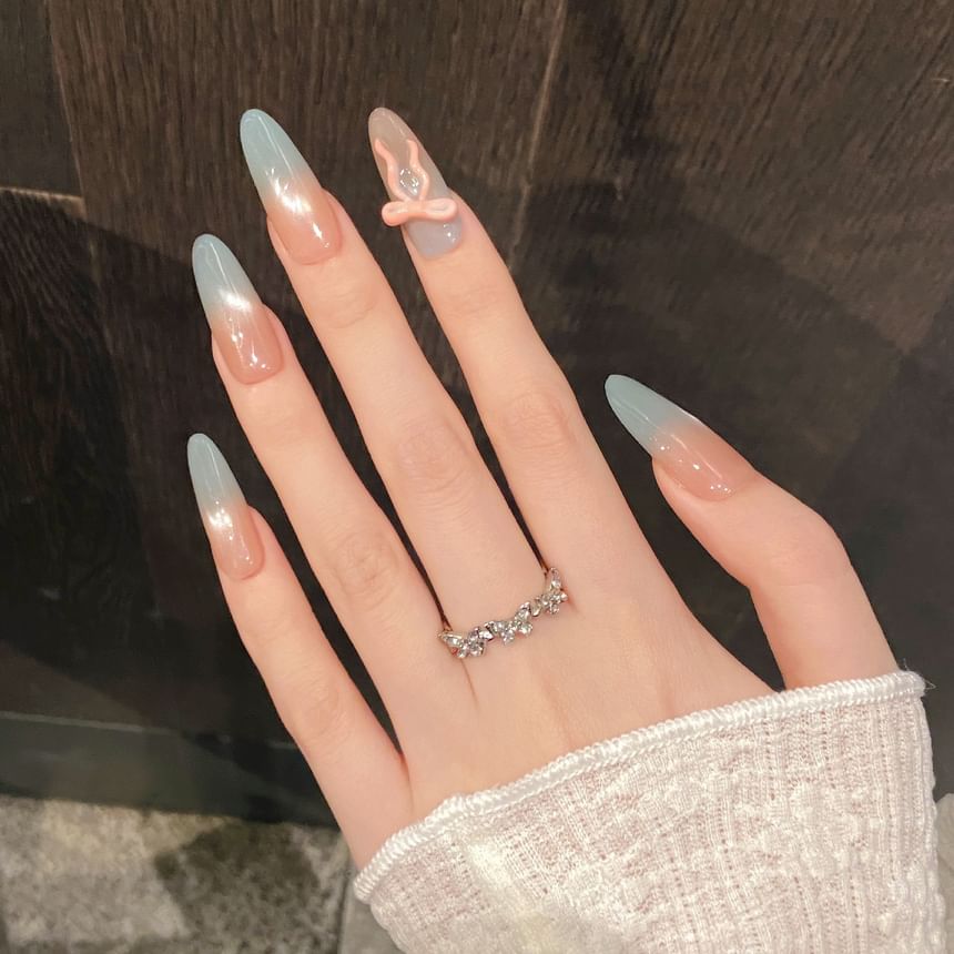 eovda - Bow Gradient Almond Press On Nail / Oval Press On Nail (Diverse ontwerpen)