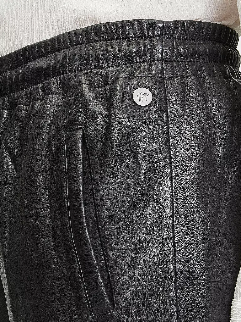 GIPSY BY MAURITIUS Lederhose Regular Fit schwarz