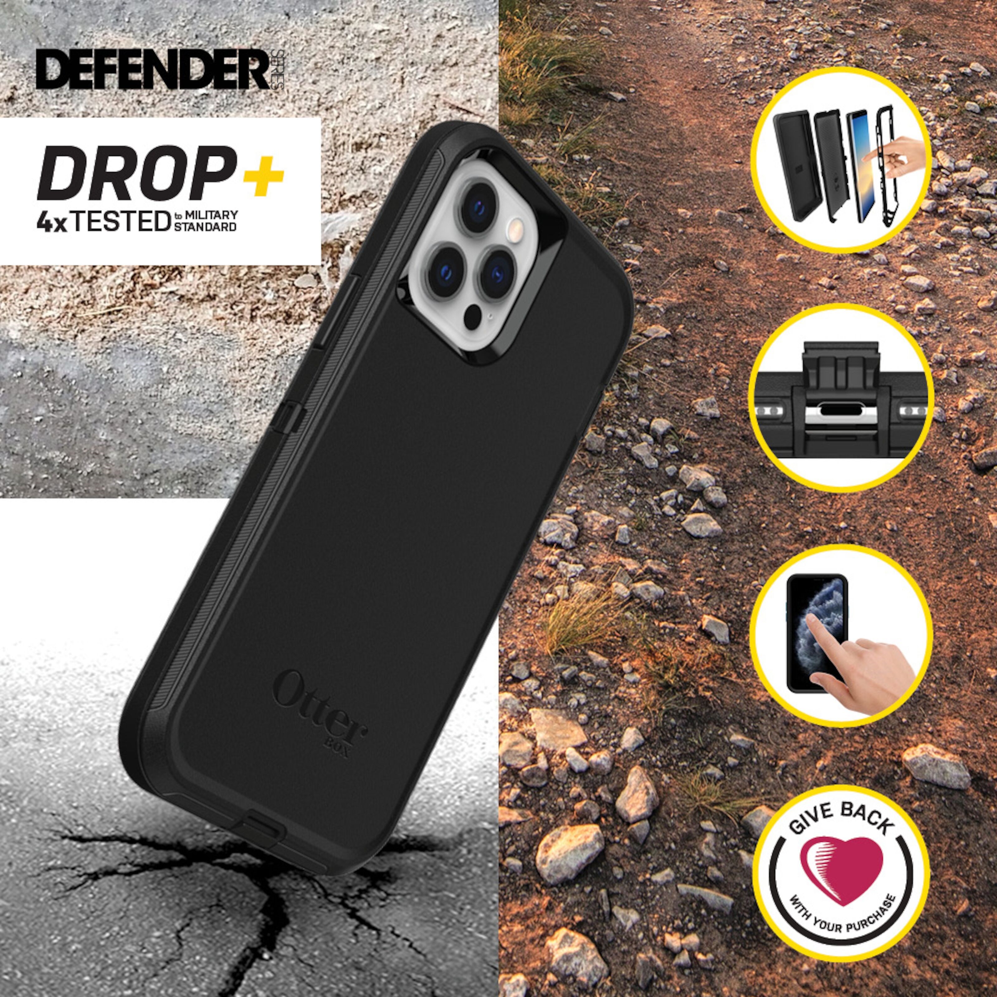 Otterbox Defender Robust deksel for iPhone 12 og 12 Pro