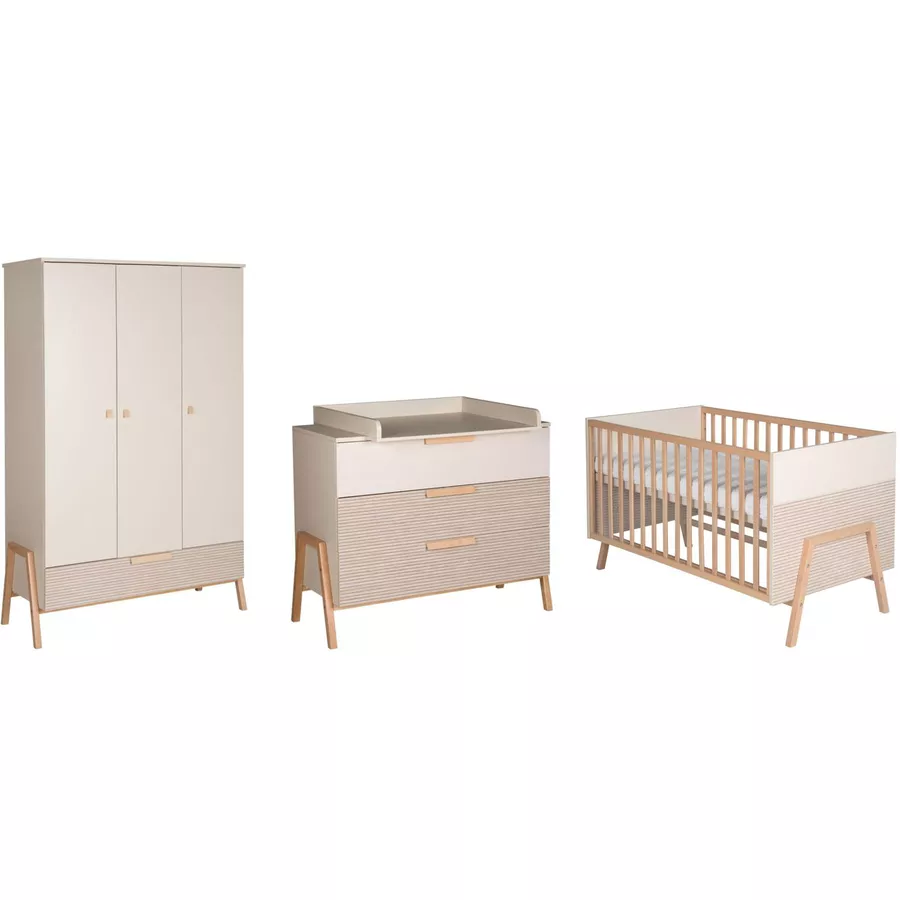 Schardt Kinderzimmer Set Happy Carat beigeConnery natur 3-türig