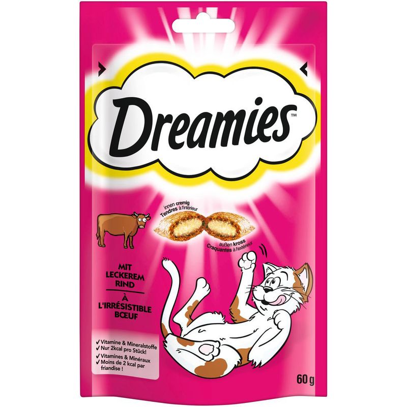 Friandises Dreamies Catisfactions, bœuf à prix discount sur bitiba.fr