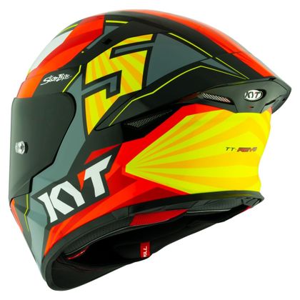 Casque KYT TT-REVO FLUX - Noir / Rouge
