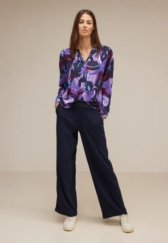 Viskose Bluse mit Print - lupine lilac